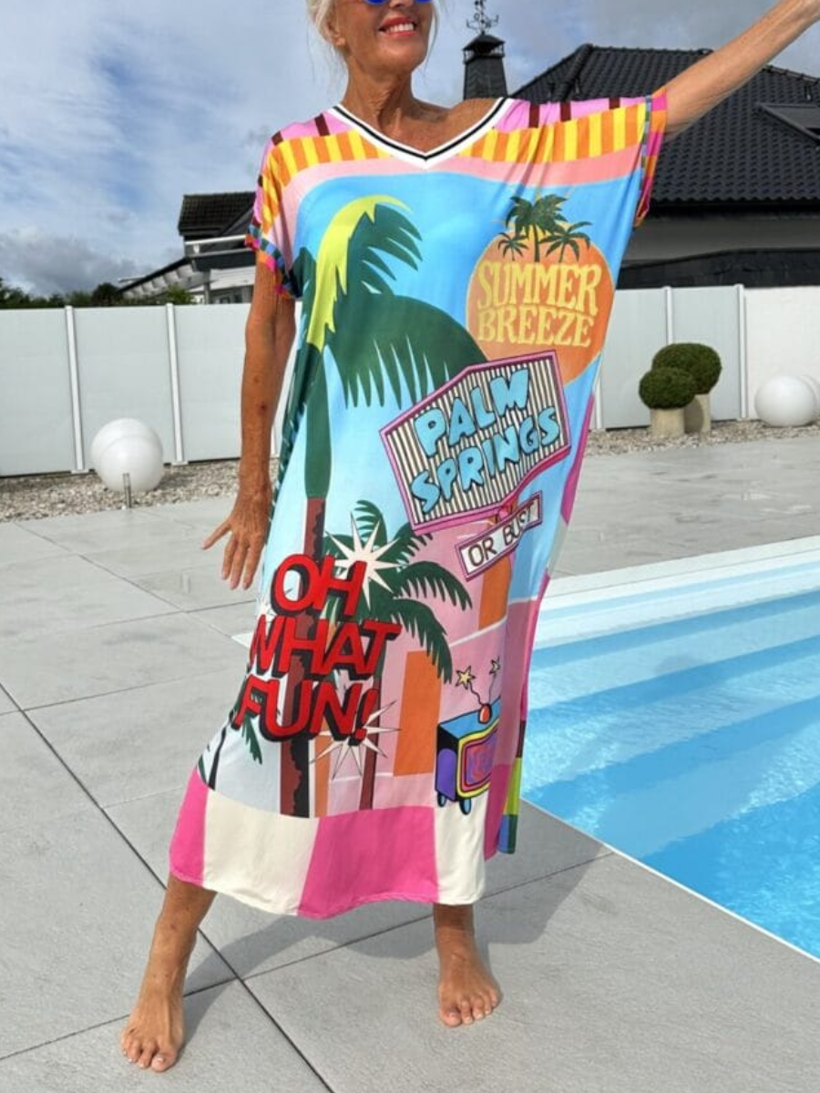 Boho Fun Print Resort Dress