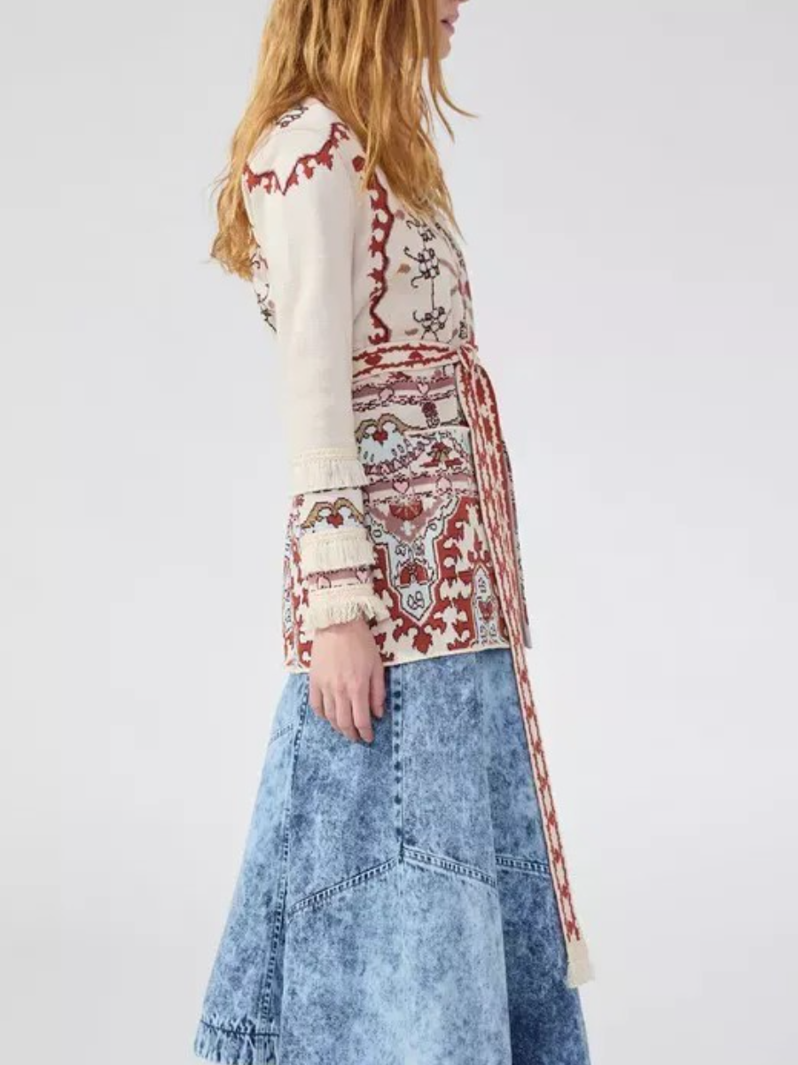 Cotton Jacquard Cardigan