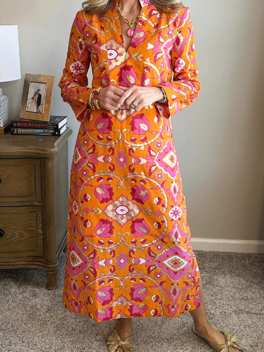 The Hot Orange Midi Dress