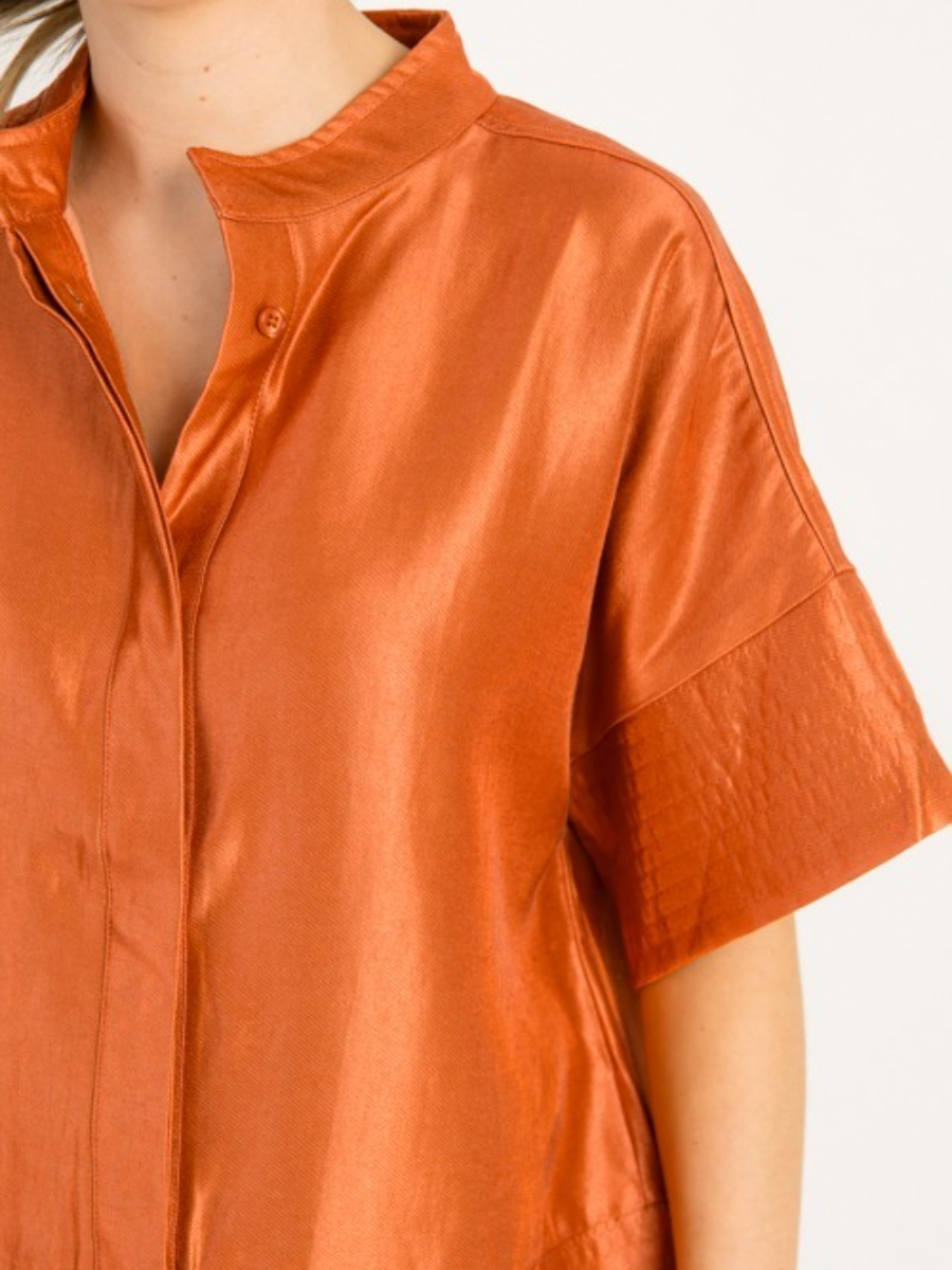 Metallic Button Blouse