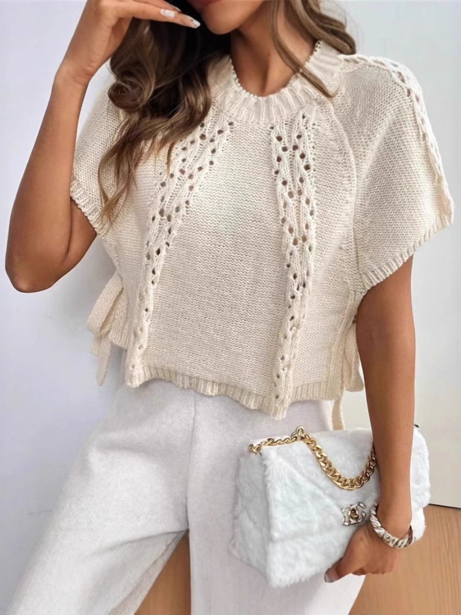 Side Lace-Up Knit Pullover