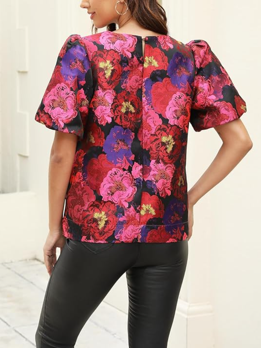 Women's Floral Jacquard Shirt