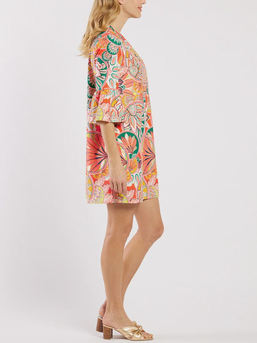 Stained Glass Coral Gold Dress