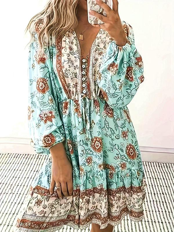 Bohemian Print A- Line Dress