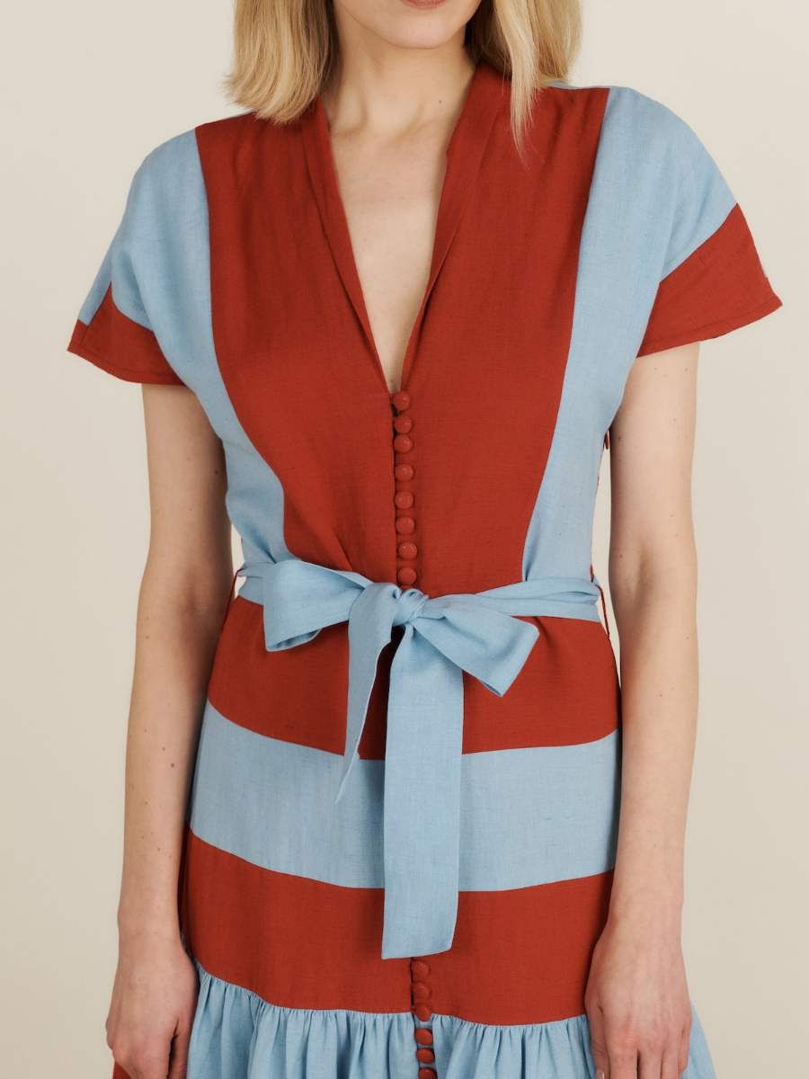 Bold Stripe Pattern Dress