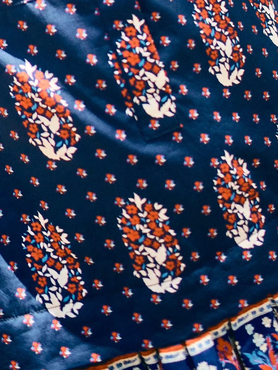Boho Patchwork Print Short Sleeve Dress