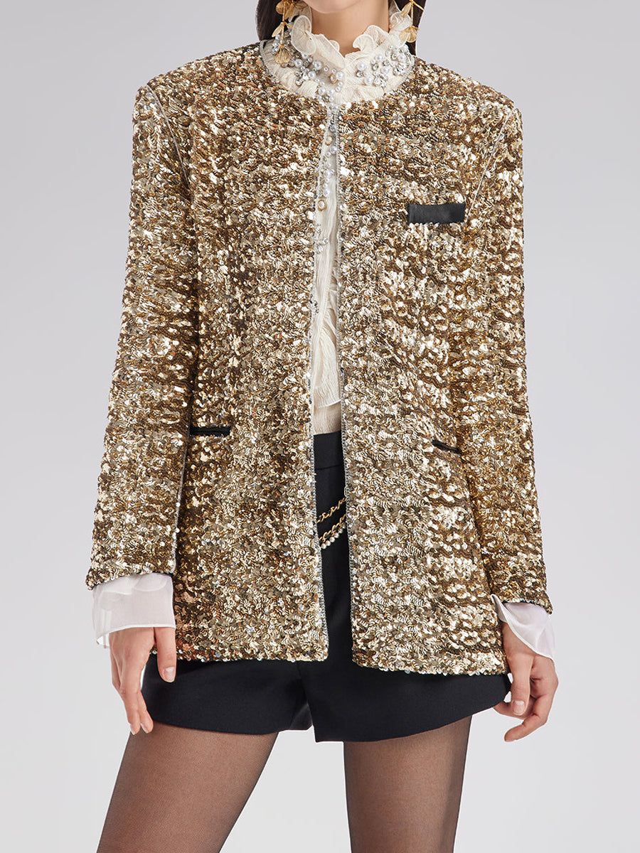 Fashion Sequin Heavy-Duty Blazer
