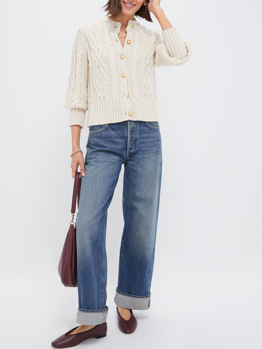 Sandstone Cotton Colette Cardigan