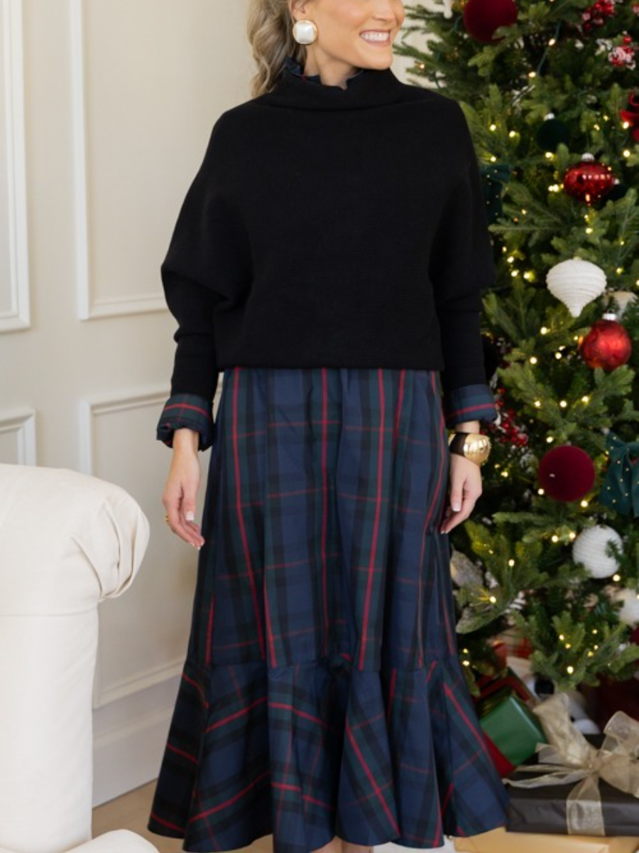 Preppy Plaid Midi Dress