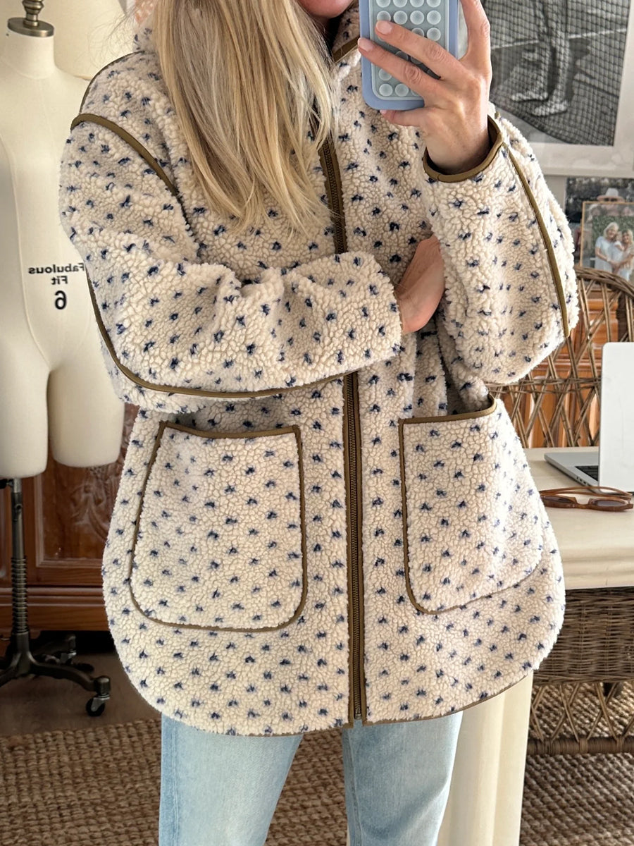 Hooded Collar Sherpa Jacket