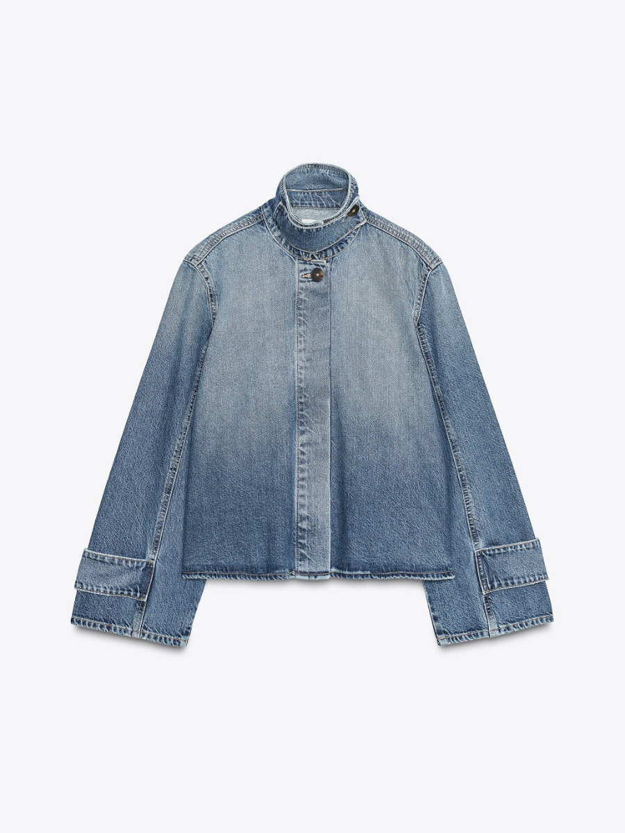 TRF HIGH NECK DENIM JACKET