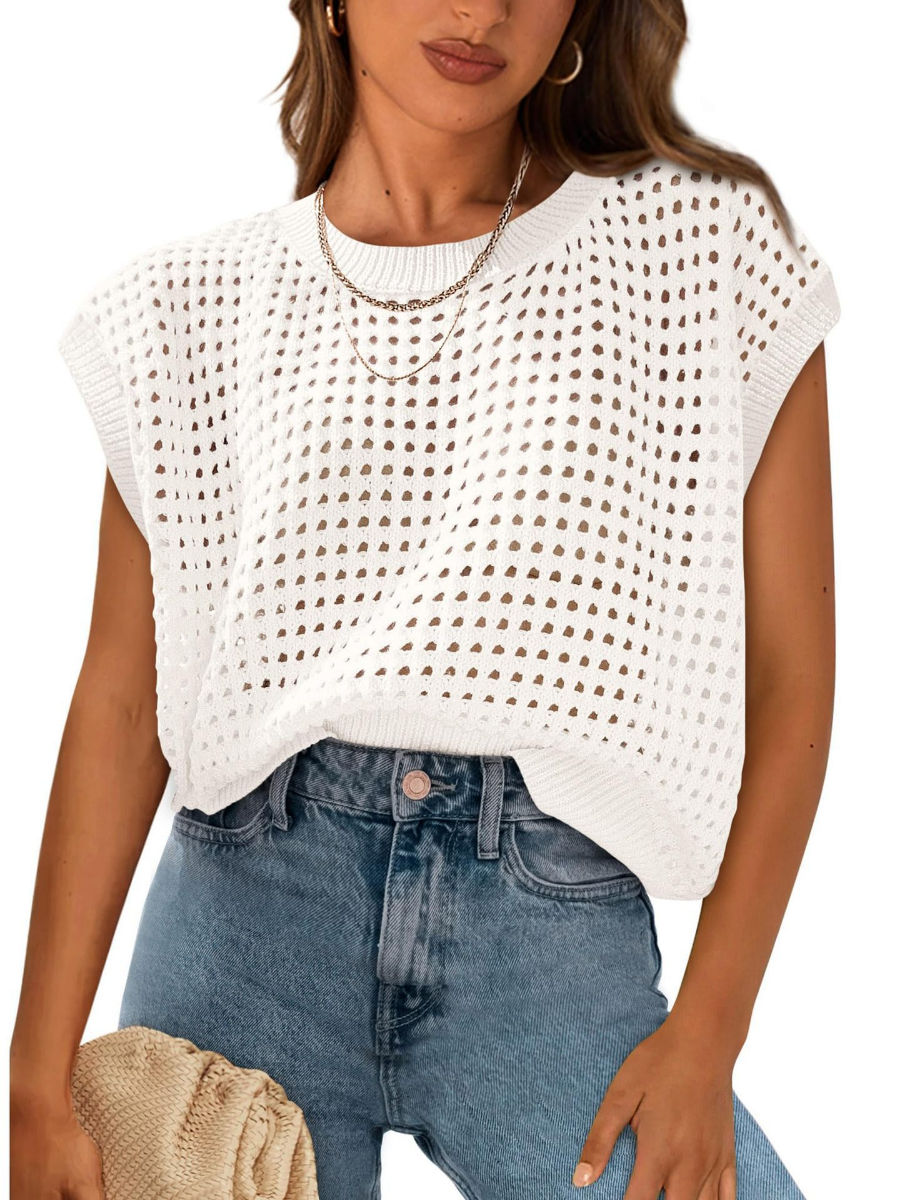 Crochet Cap Sleeve Sweater