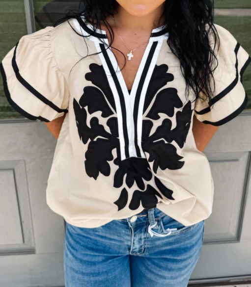 Chic Ruff Sleeve Top