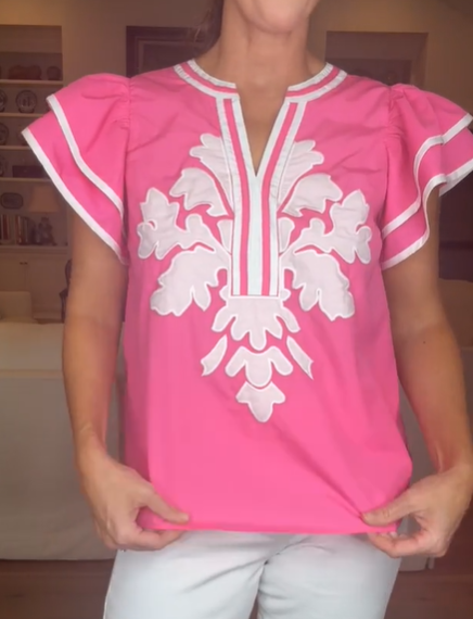 Chic Ruff Sleeve Top