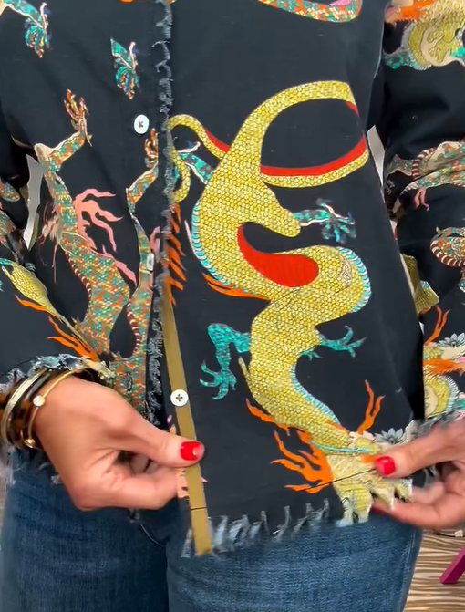 Mystic Dragon Print Blouse