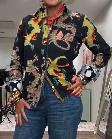 Mystic Dragon Print Blouse