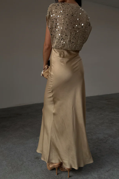 The Gold Sequin Occasion Dress