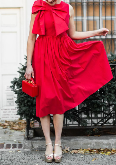 Demure Bow Occasion Dress