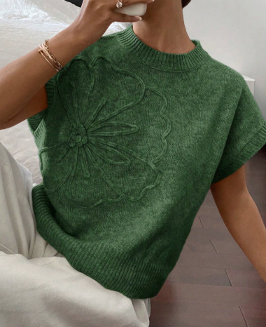Flower Knit Sweater T-shirt