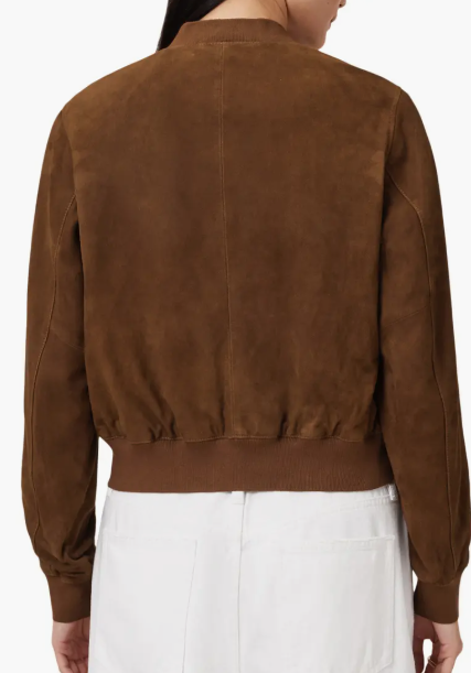 Chic Short Bomber Leather Jacket