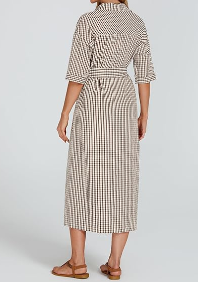 Comfy Plaid Midi Dress