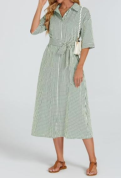 Comfy Plaid Midi Dress