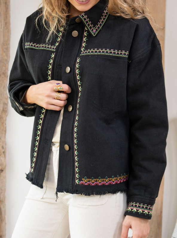 Fab Embroidered Fringed Jacket