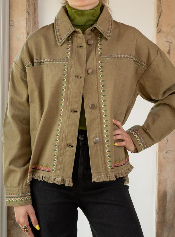 Fab Embroidered Fringed Jacket