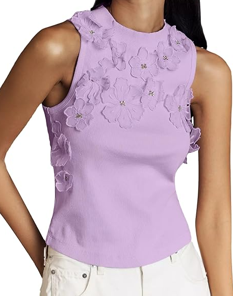Chic 3D Flower Tank Top