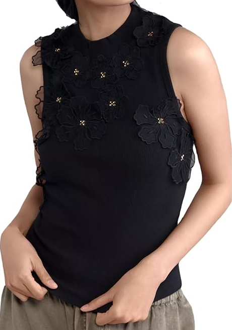 Chic 3D Flower Tank Top