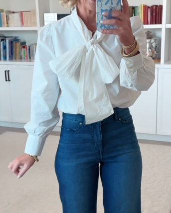 Button Down Bow Blouse