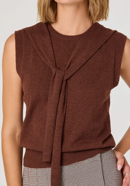 Comfy Scarf Knit Sleeveless Sweater