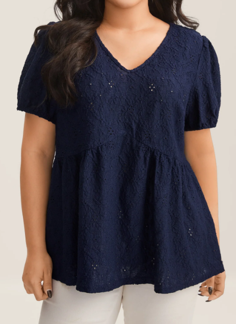 Babydoll Cut Blouse With Back Bow