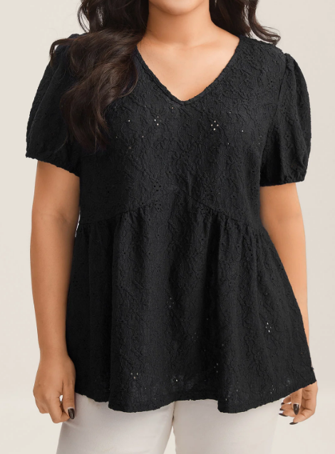 Babydoll Cut Blouse With Back Bow