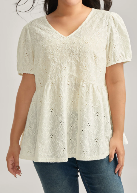 Babydoll Cut Blouse With Back Bow