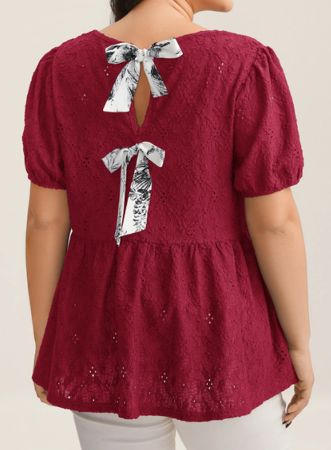Babydoll Cut Blouse With Back Bow