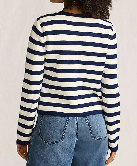 The Navy Striped Cardigan With Pockets