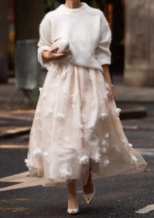 Demure 3D Flower Skirt