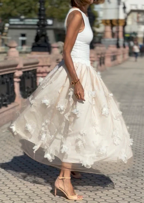 Demure 3D Flower Skirt