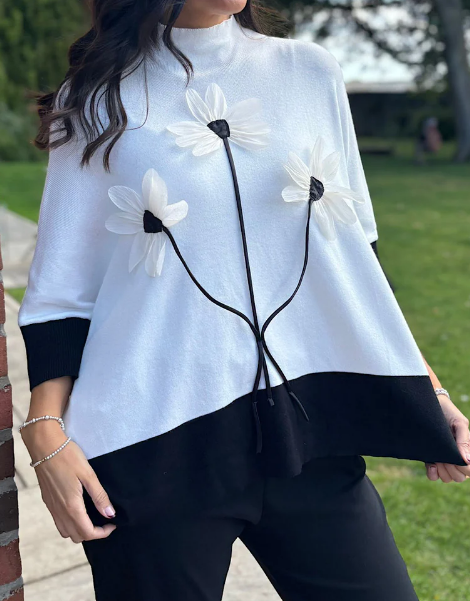 Elegant Flower Sweater