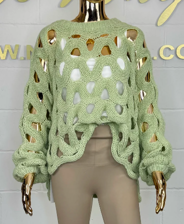 Cutout Hooded Sweater