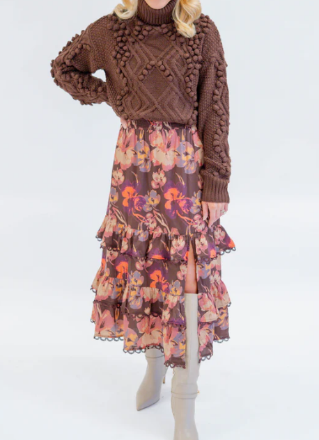 Elegant Floral Skirt Outfit