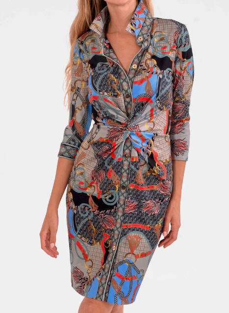 Chic Printed Short Shirt Dress