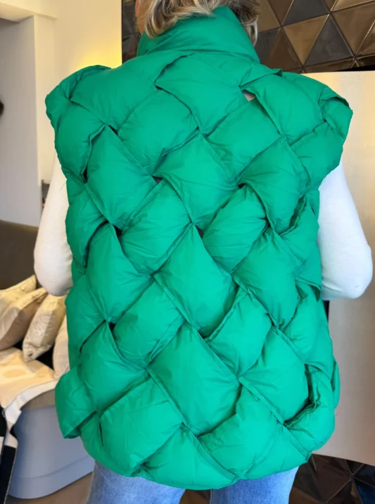 Warm Braided Rhomboid Sleeveless Vest Jacket