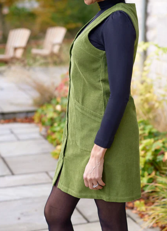 Button Down Velvet Casual Dress