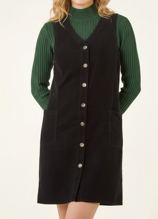 Button Down Velvet Casual Dress