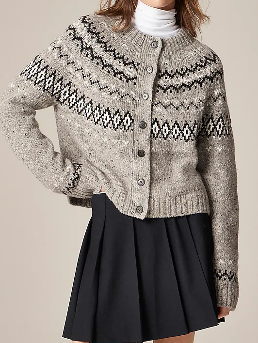 Grey Fair Island Knitted Sweater