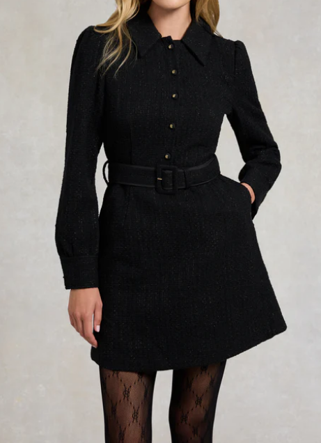 Demure Tweed Mini Dress