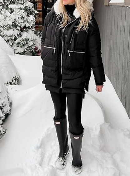 Casual Puffer Jacket With Zip