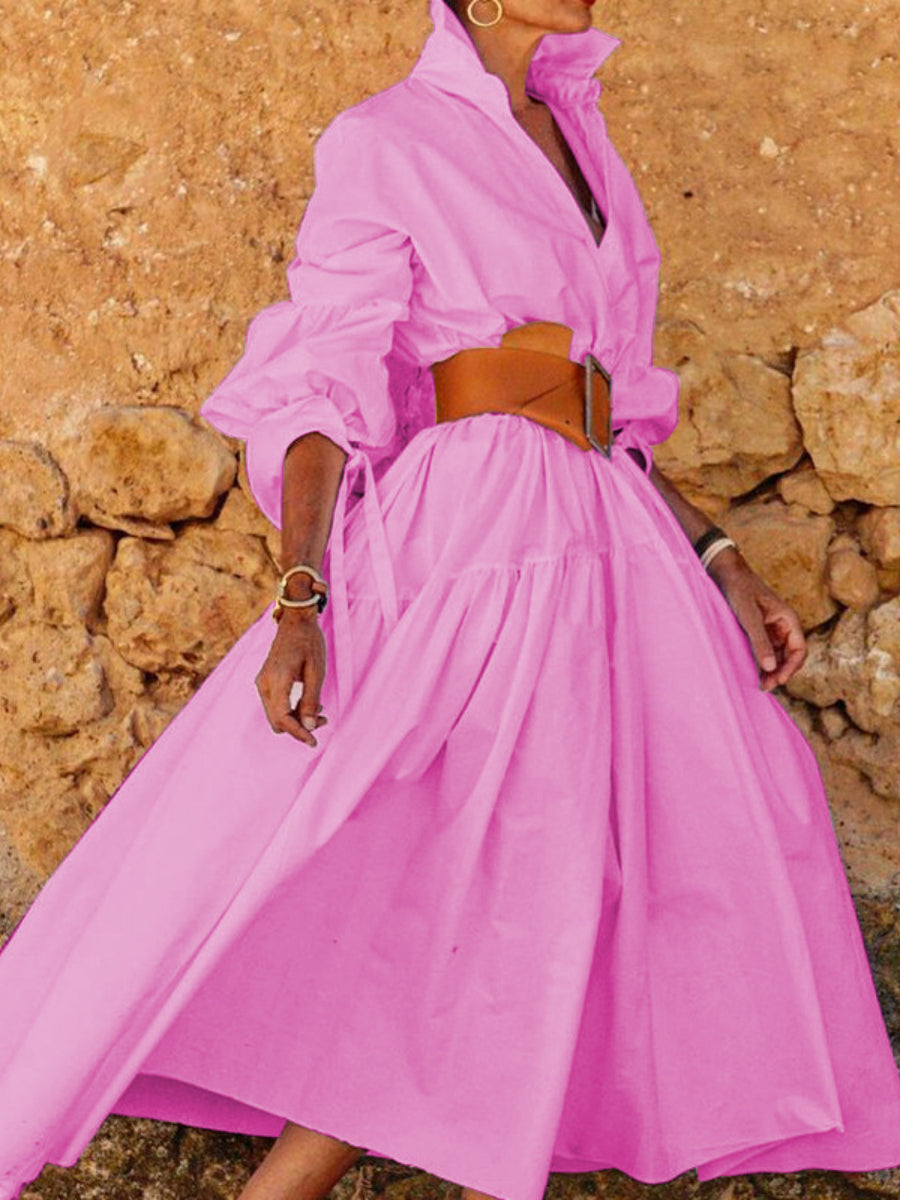 Chic Lapel Casual Dress